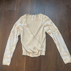 Anthropologie Faux Wrap sweater size medium NWOT